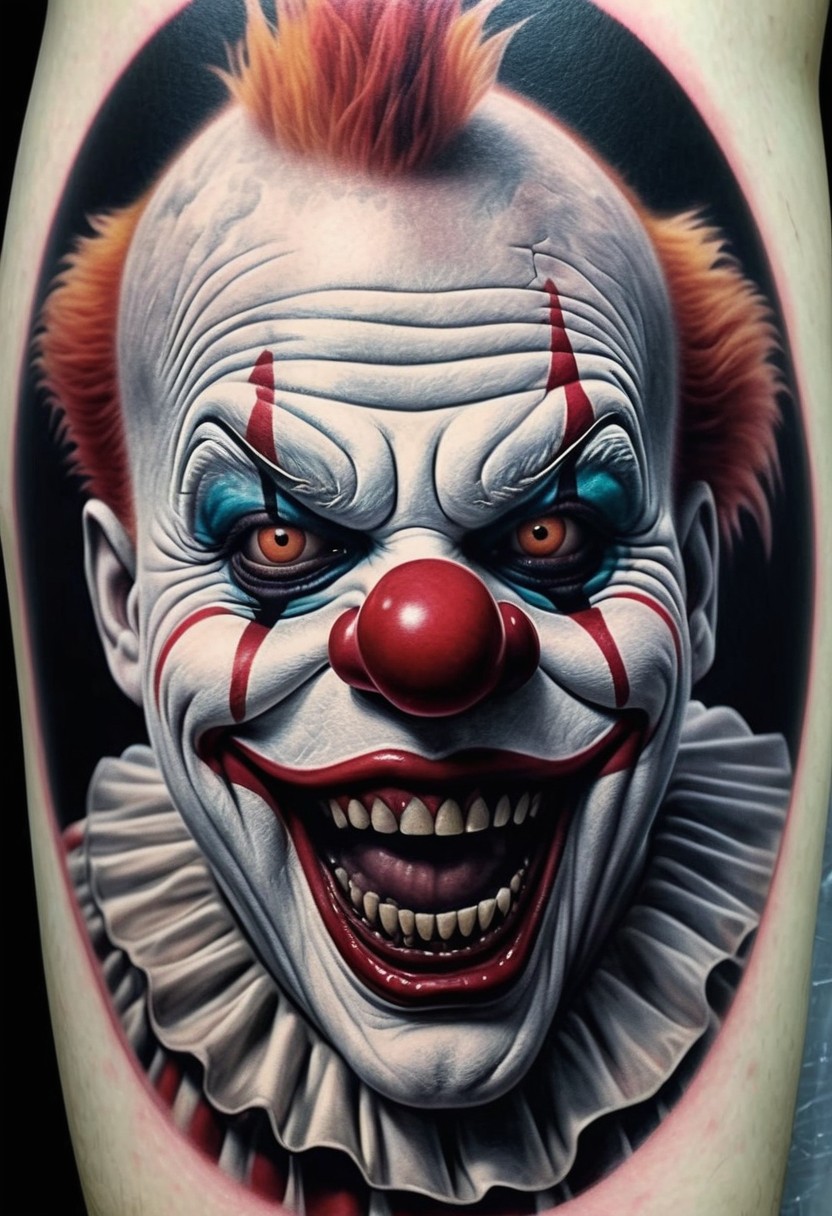 abstract clown tattoo themes