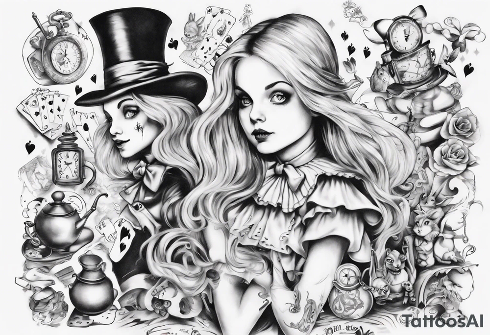 Alice in Wonderland tattoo ideas 0021