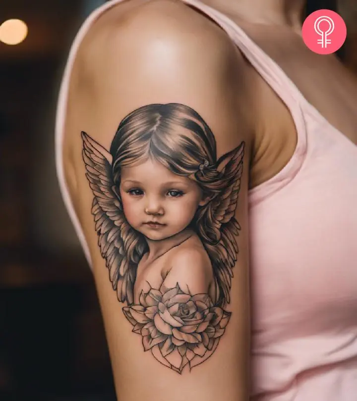 Angel Tattoo Ideas for Females 0028