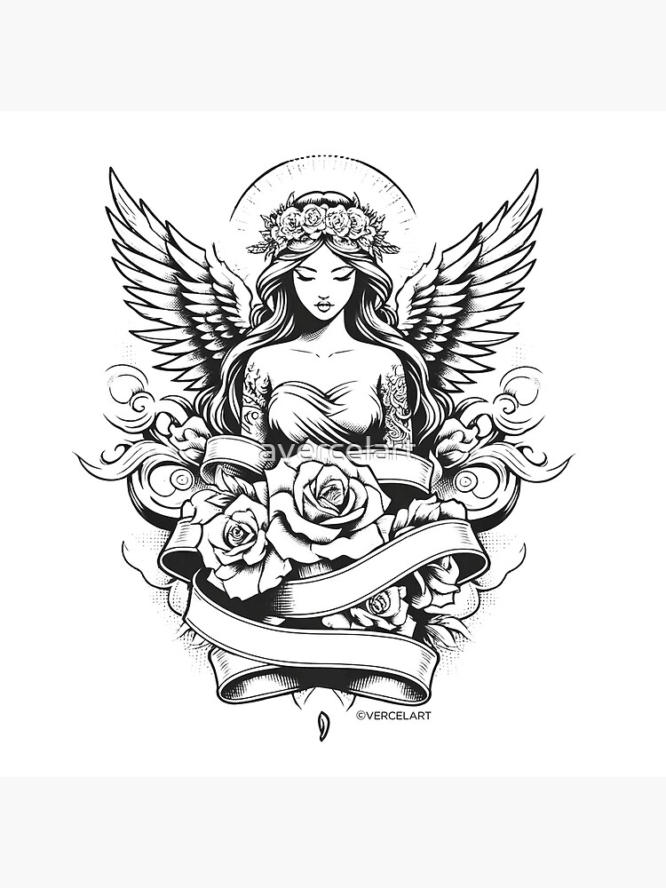 Angel Tattoo Ideas for Females 0034