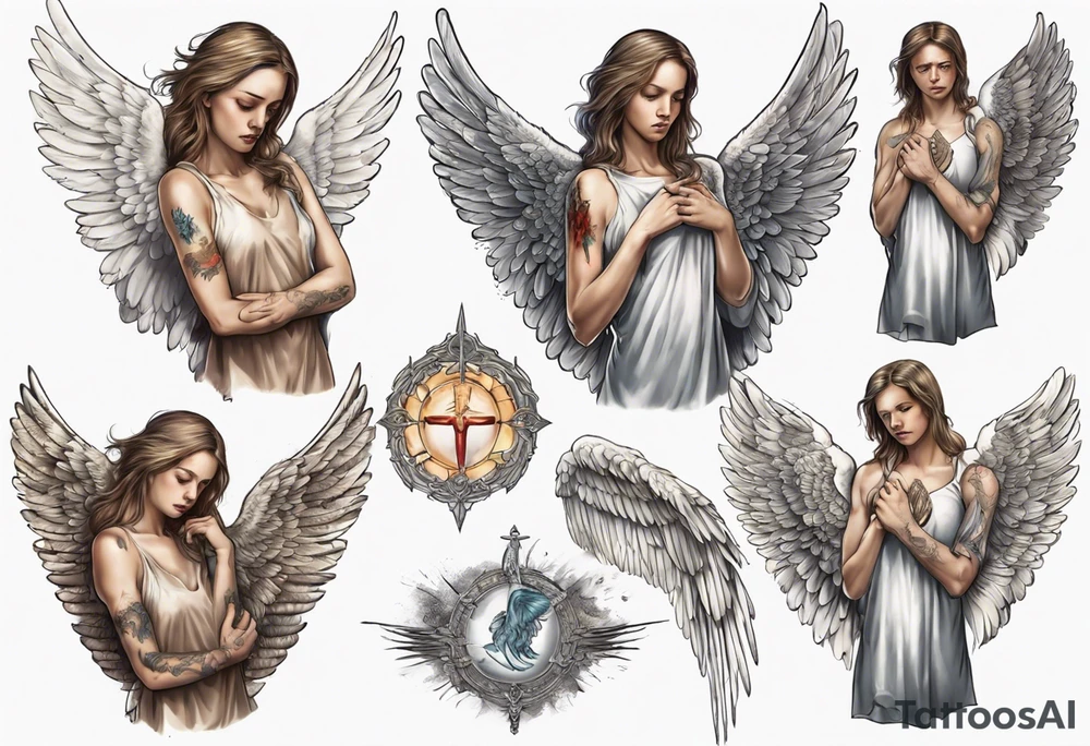 Angel Tattoo Ideas for Females 0048