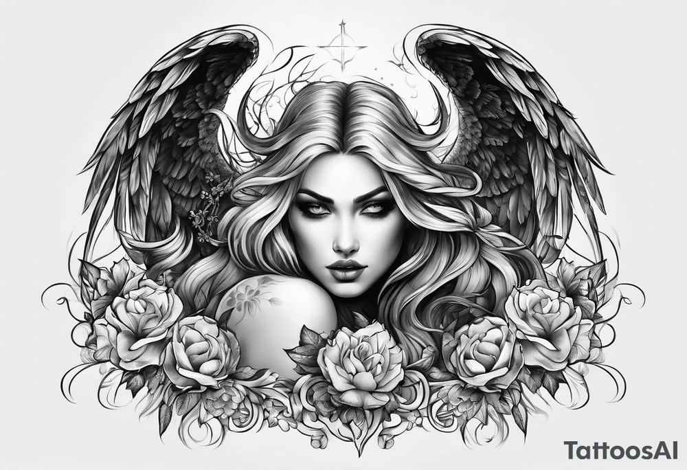 Angel Tattoo Ideas for Females 0065