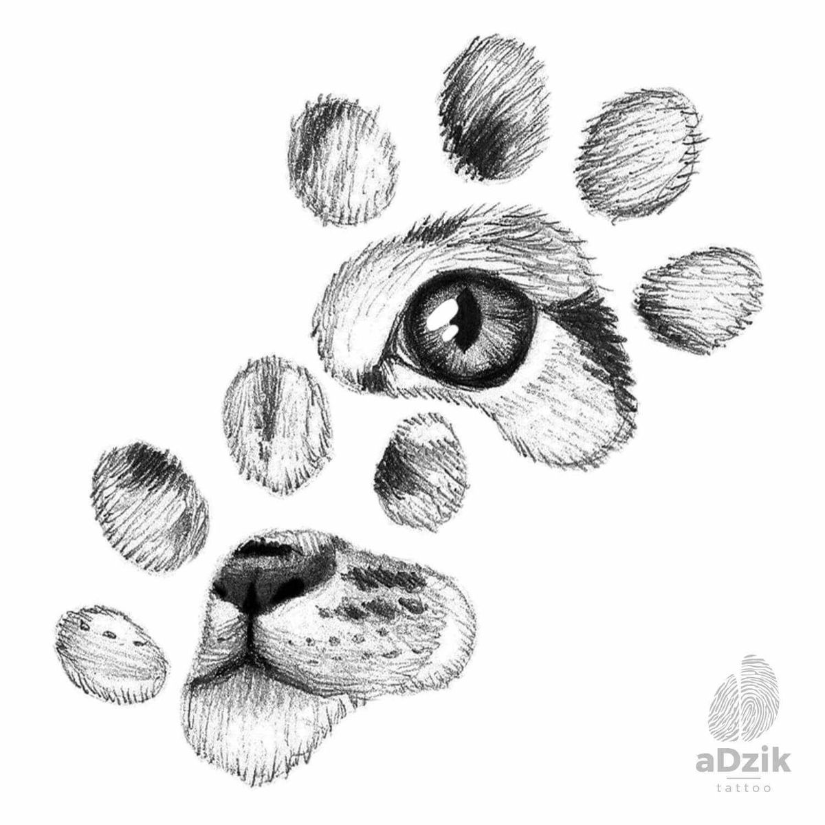 animal paw tattoo ideas 0062