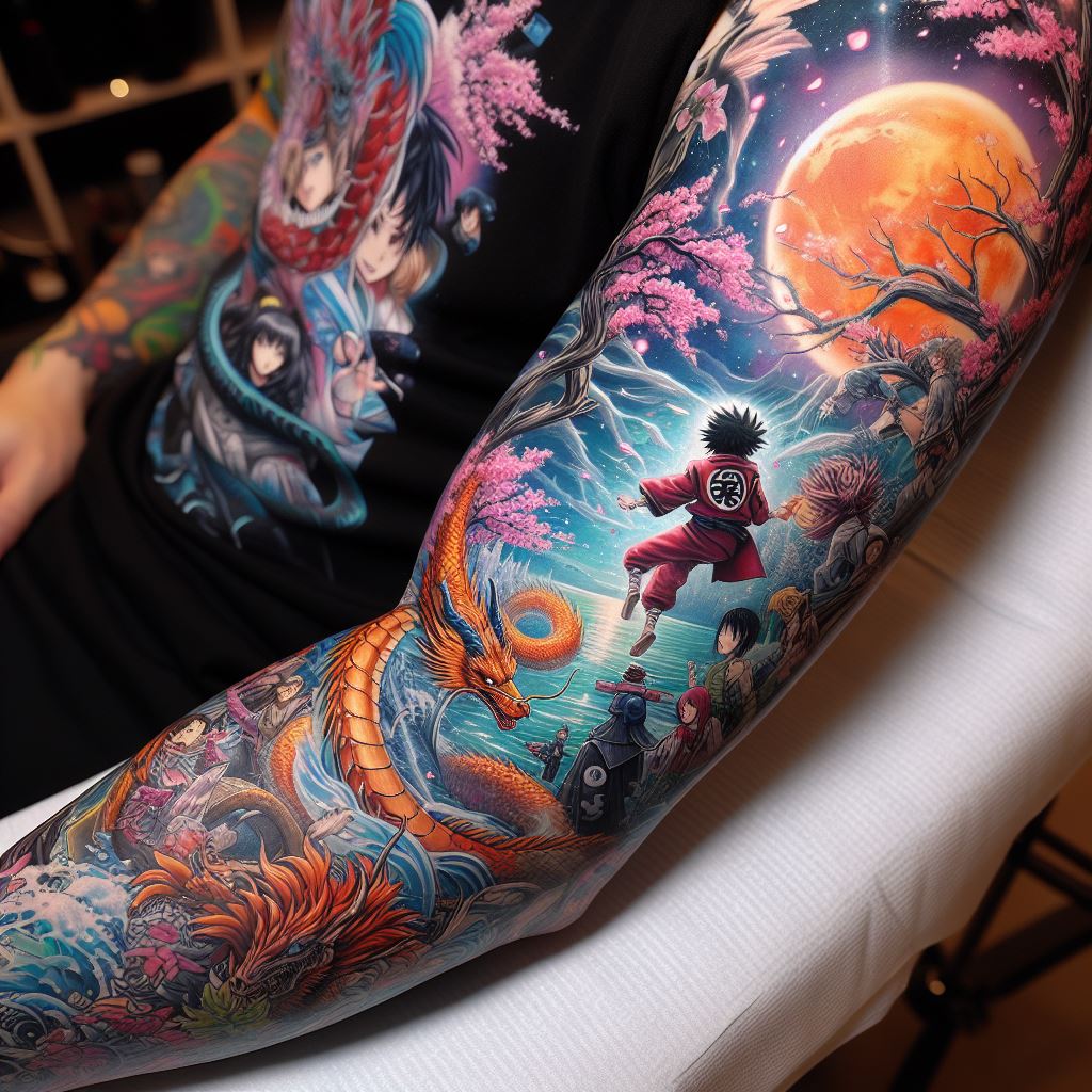 Anime Sleeve Tattoo Ideas 0065