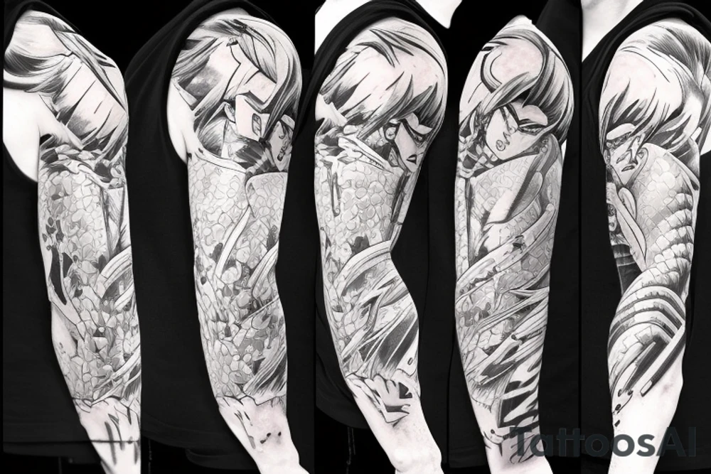 Anime Sleeve Tattoo Ideas 0071