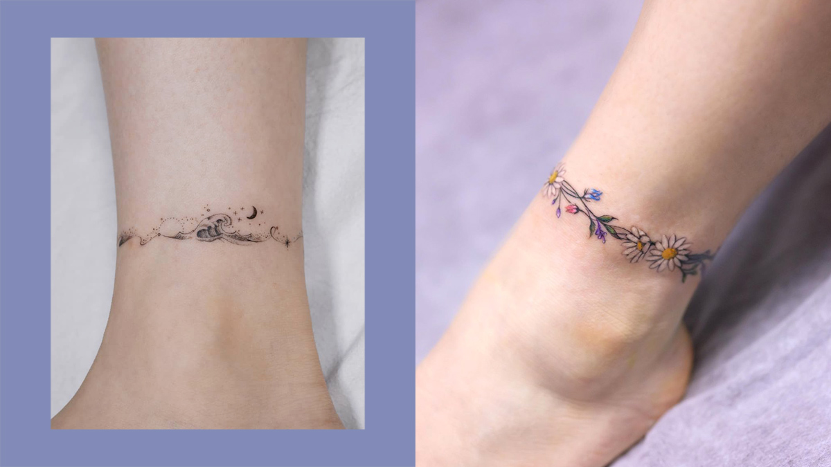 ankle bracelet tattoo designs