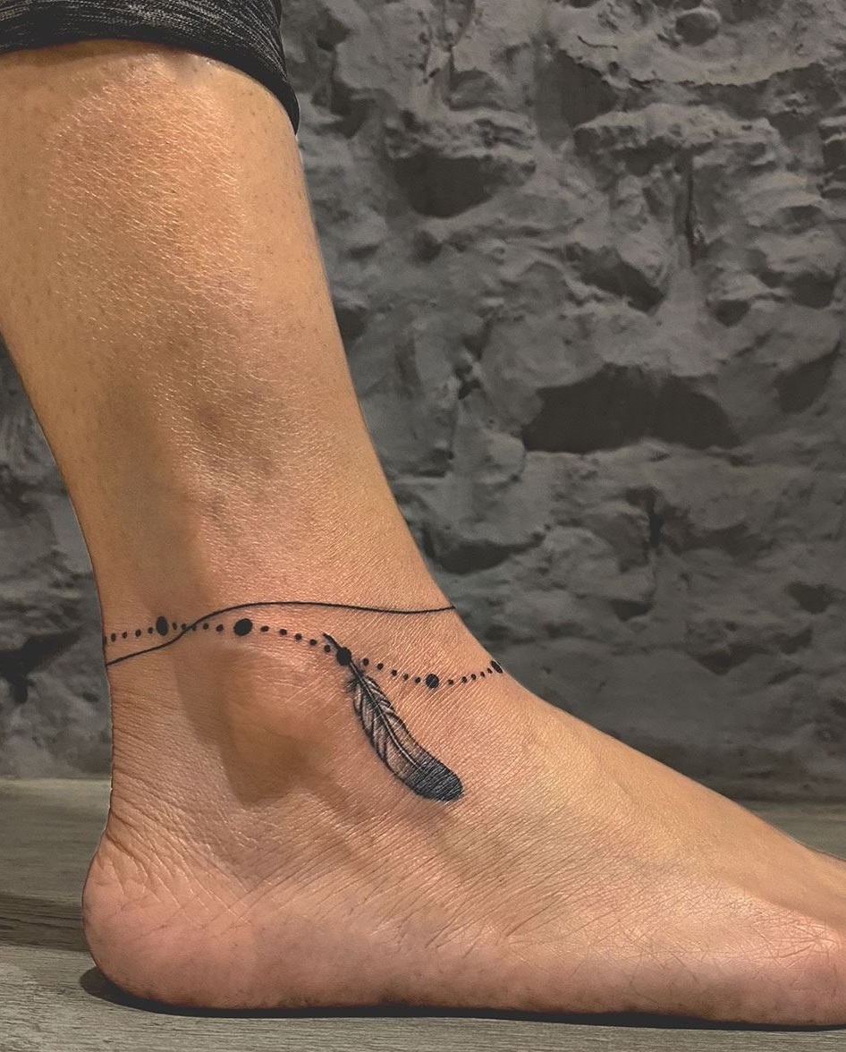 ankle bracelet tattoo ideas 0060