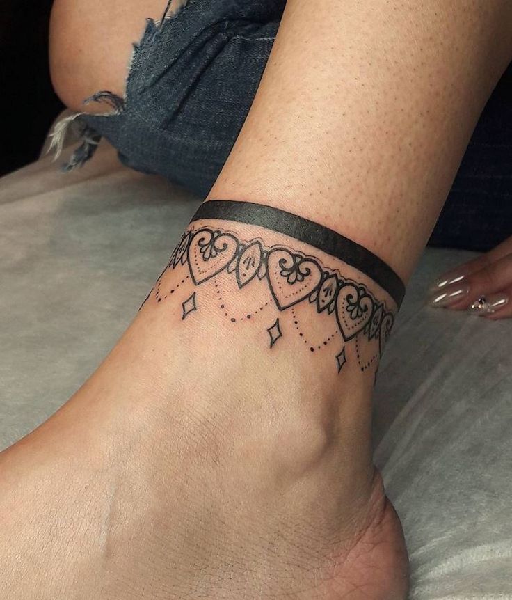 ankle bracelet tattoo ideas 0084