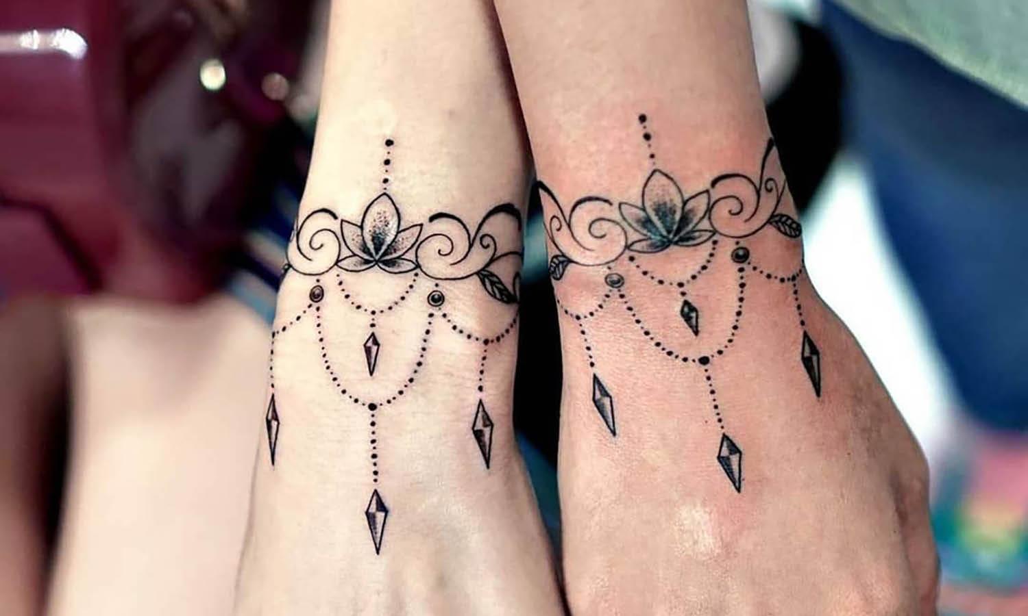 ankle chain tattoo ideas 0013