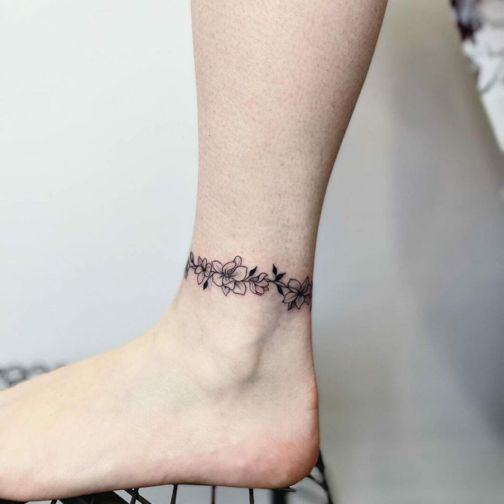 ankle chain tattoo ideas 0018