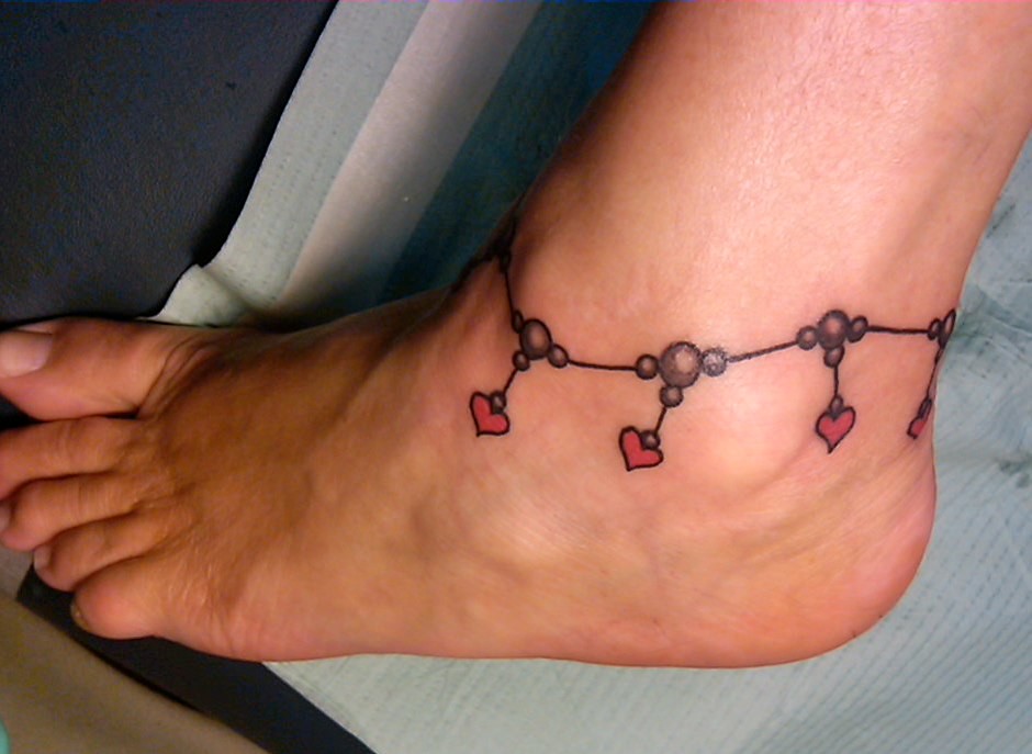 ankle chain tattoo ideas 0022