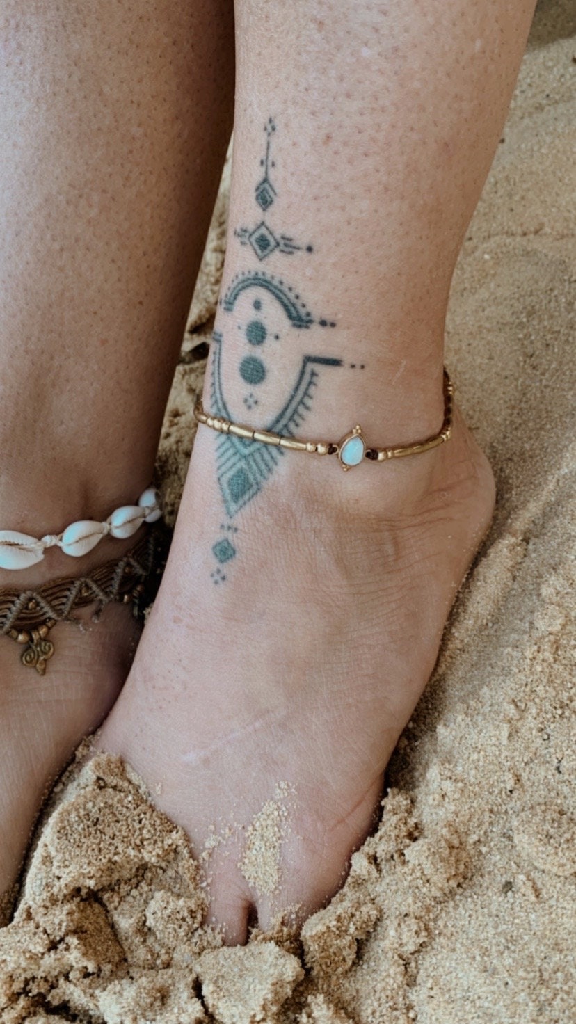 ankle chain tattoo ideas 0048