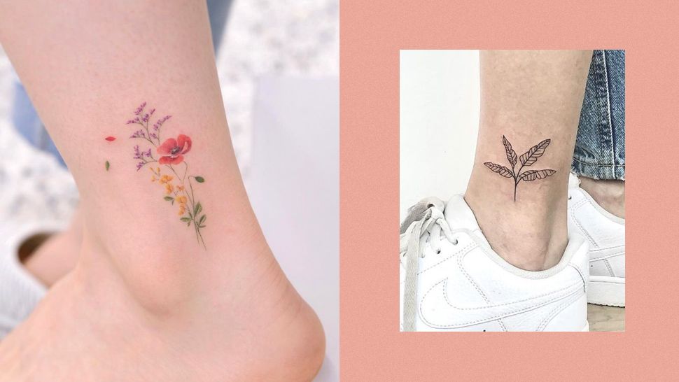 ankle chain tattoo ideas 0055