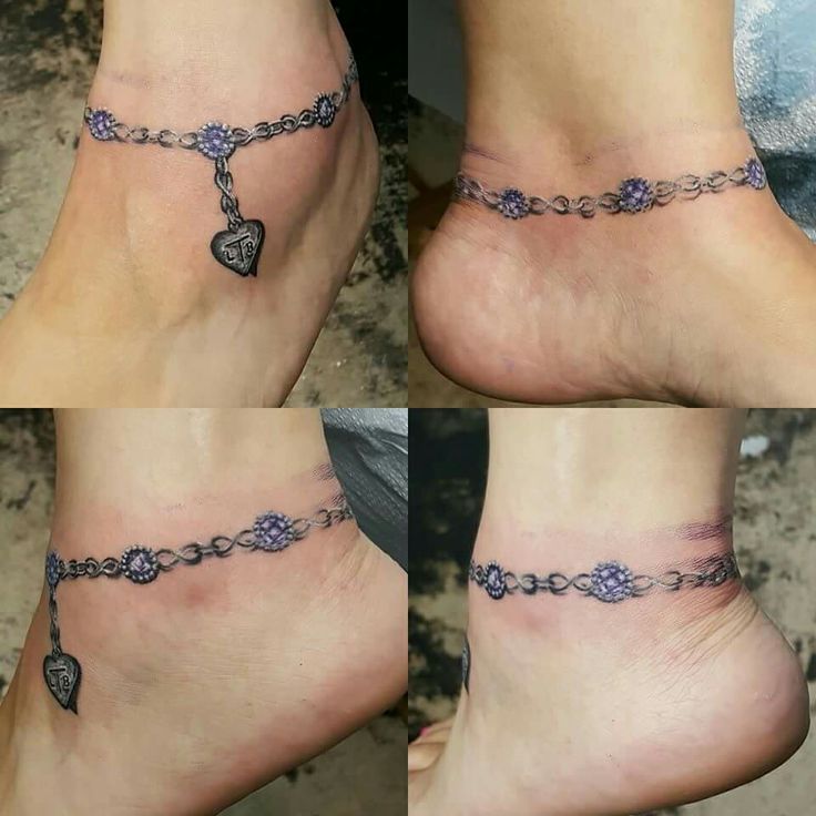 ankle chain tattoo ideas 0058