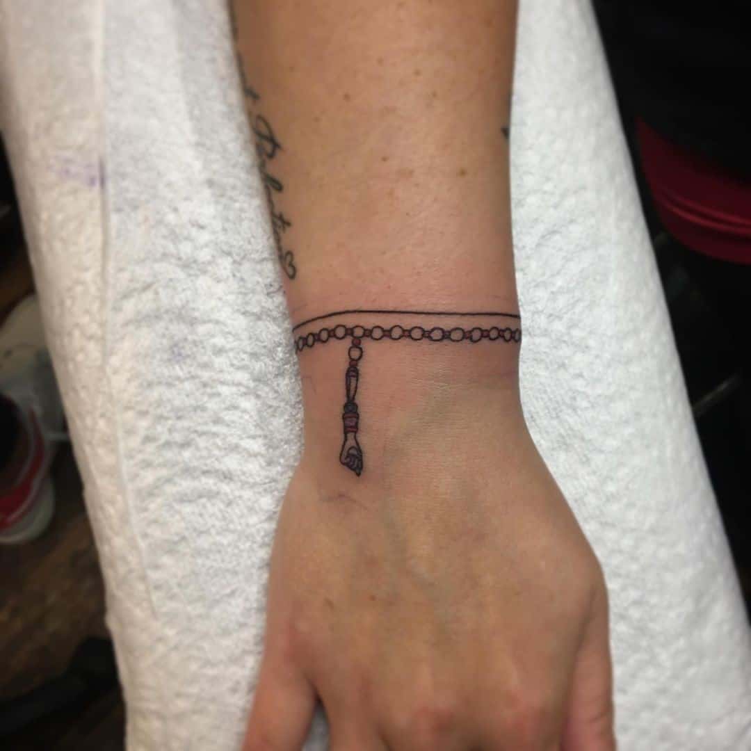 ankle chain tattoo ideas 0059