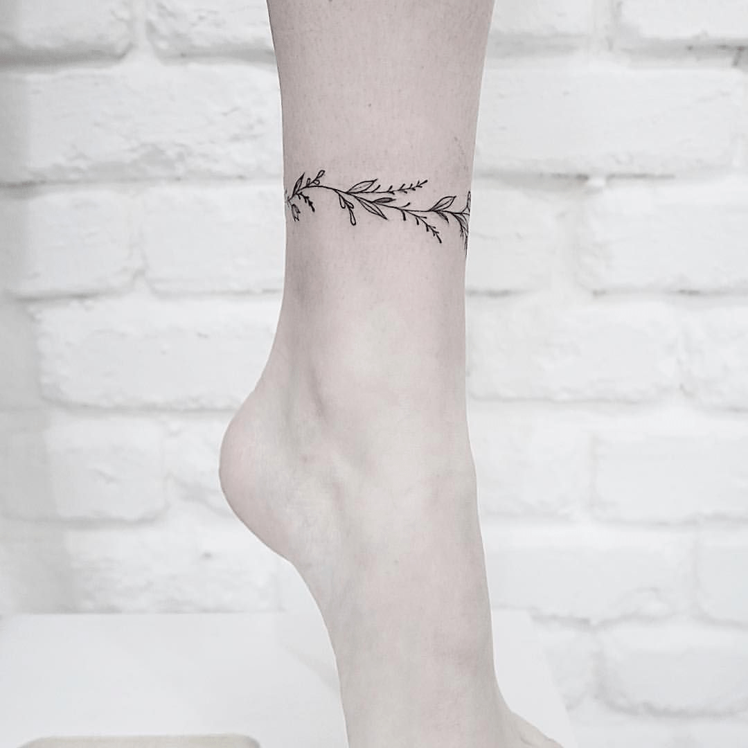 ankle chain tattoo ideas 0065