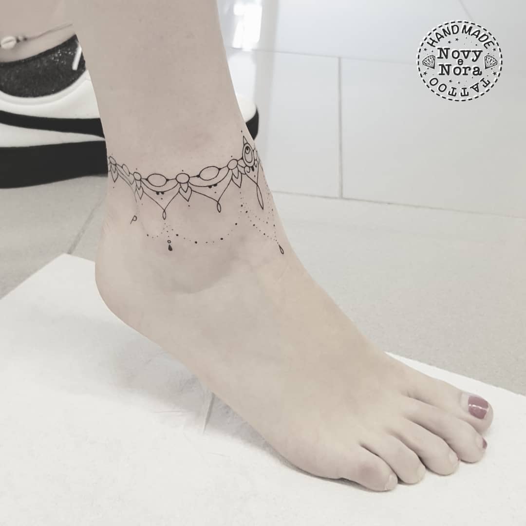 ankle chain tattoo ideas 0083