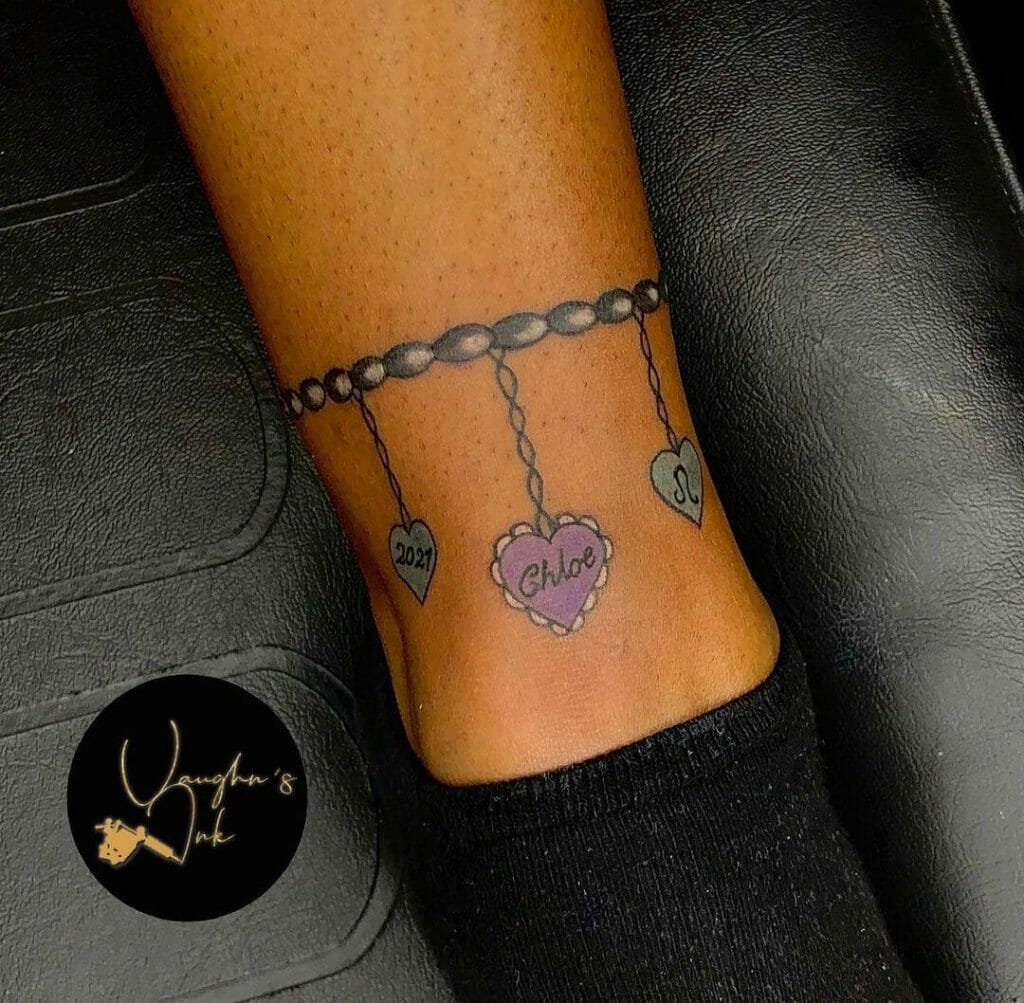 ankle chain tattoo ideas 0084