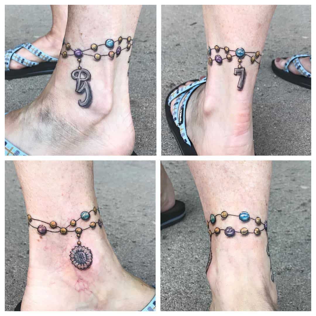 ankle chain tattoo ideas 0090