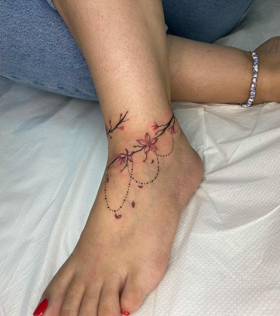 ankle chain tattoo ideas 0093