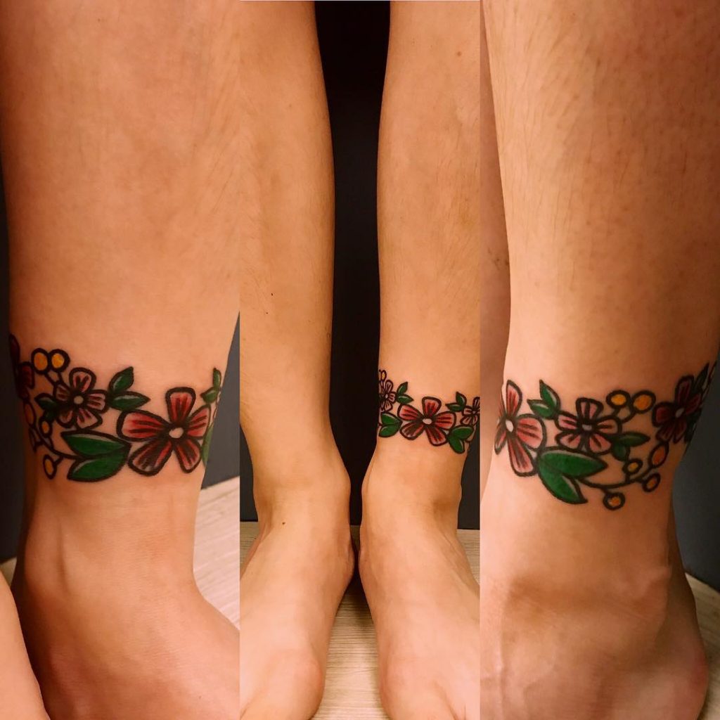 ankle chain tattoo ideas 0095