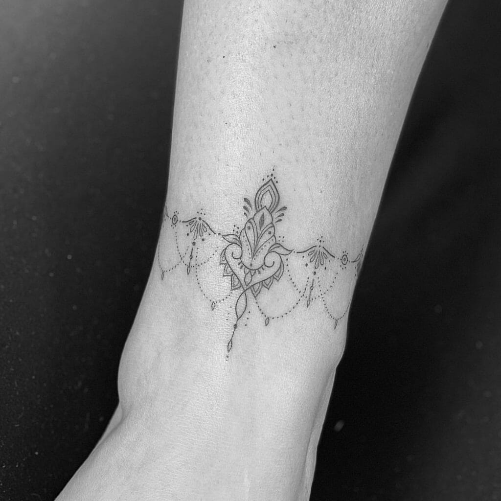 ankle chain tattoo ideas 0097