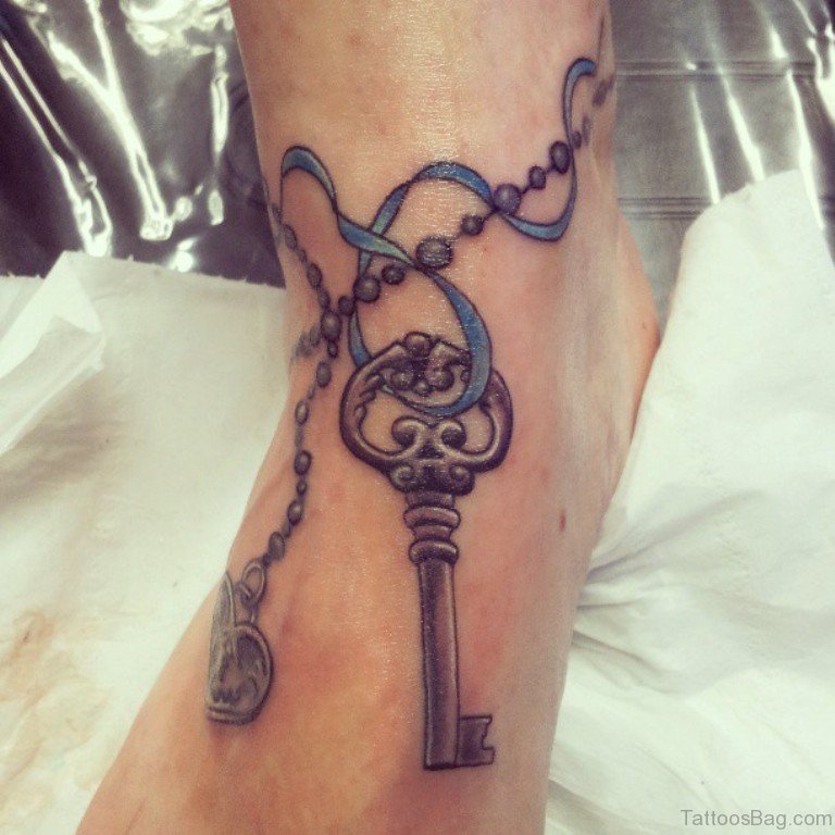 ankle chain tattoo ideas 0098