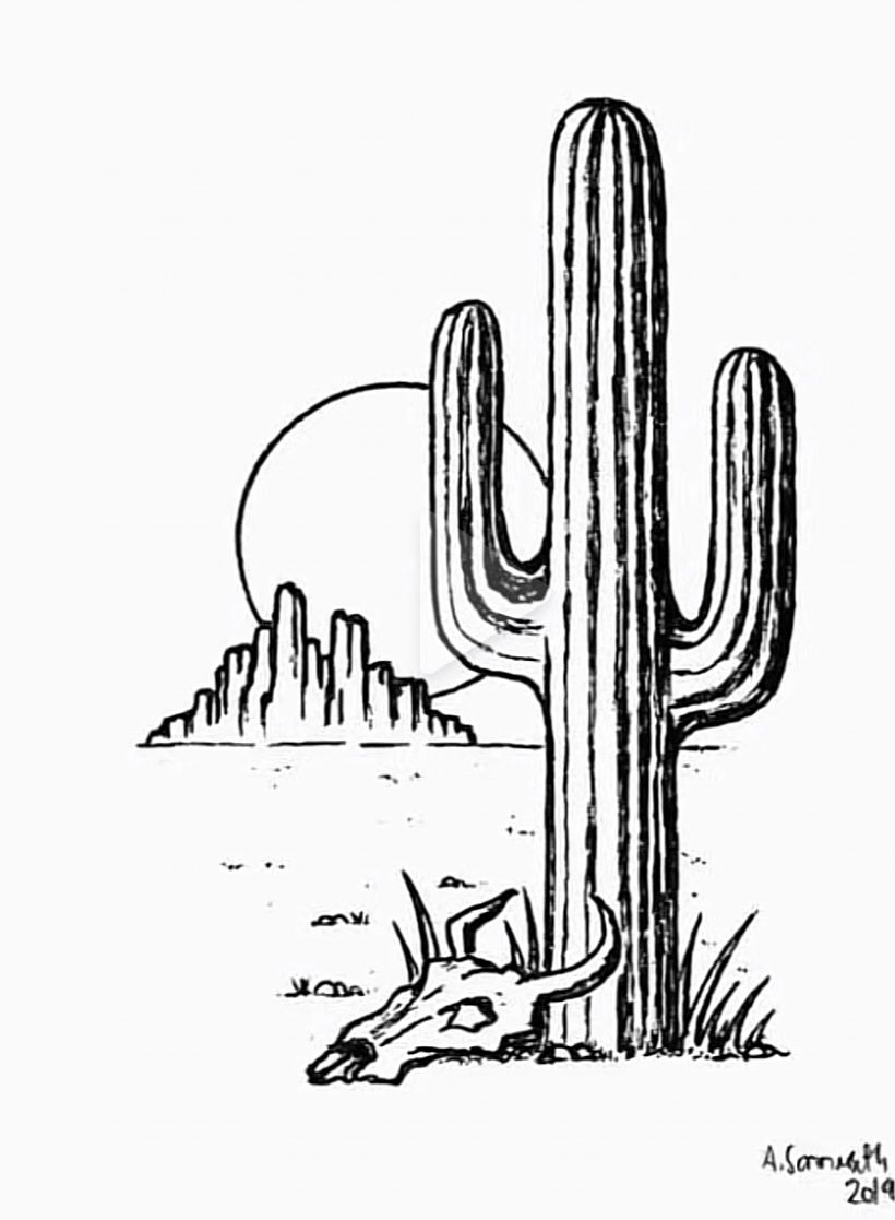 artistic cactus tattoo ideas for legs