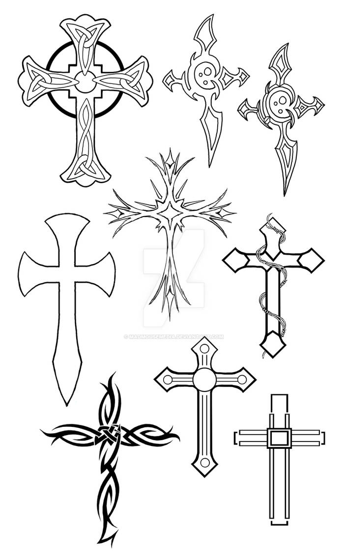 Artistic cross tattoo variations