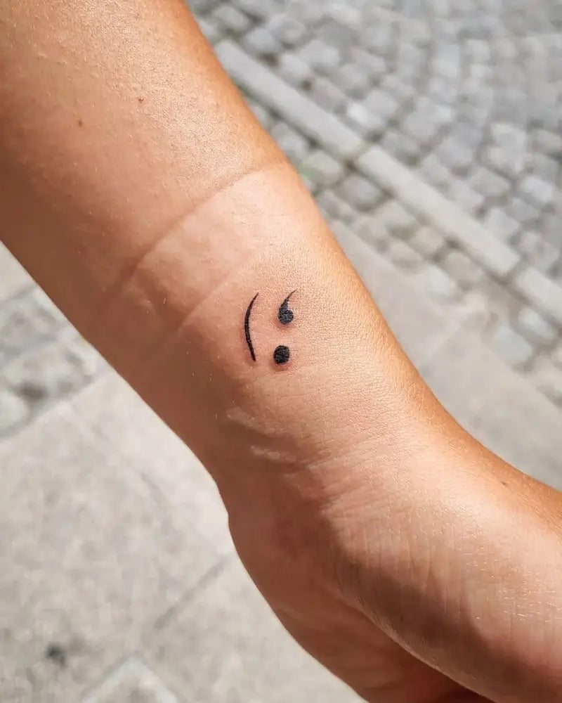 artistic depression Semicolon tattoo variations