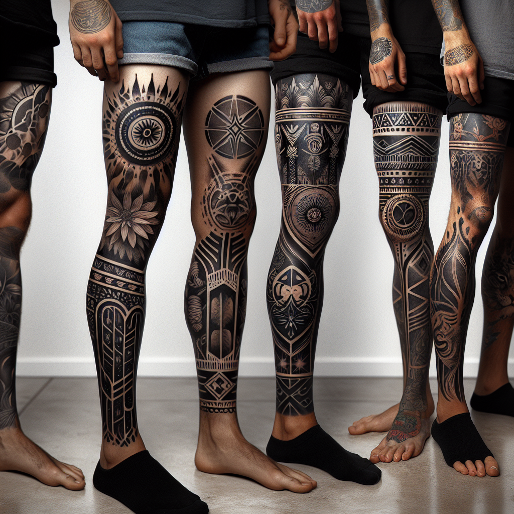 artistic leg tattoo ideas for men