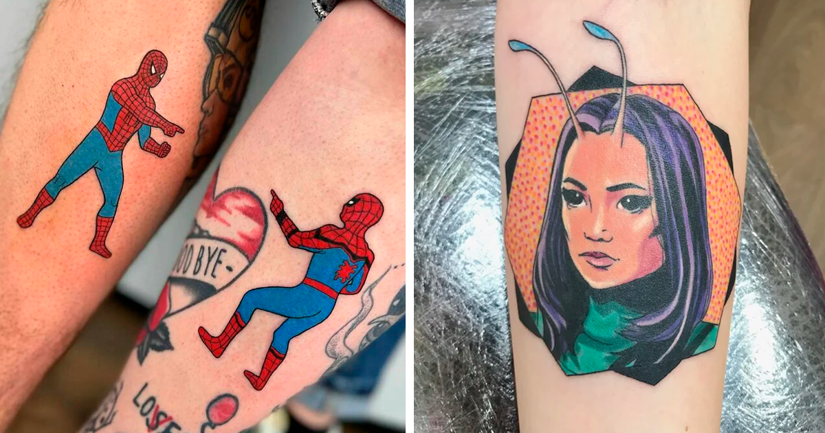 artistic Marvel tattoo ideas for full sleeves.