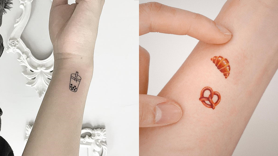 artistic small food tattoo designs