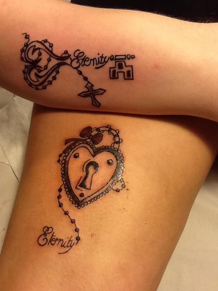 artistic small heart lock and key tattoo variations