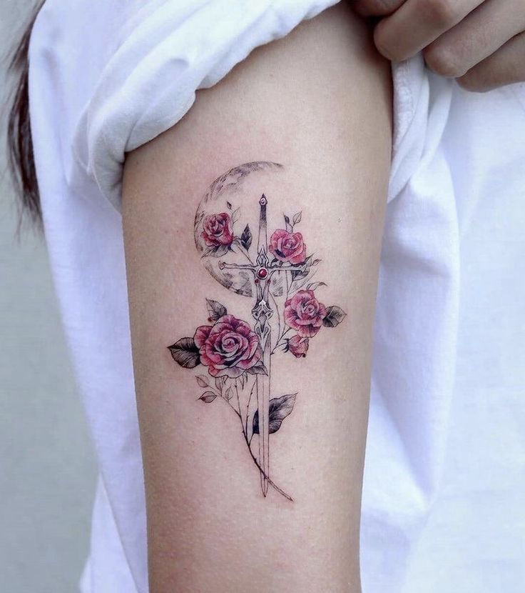 artistic small rose tattoos for men