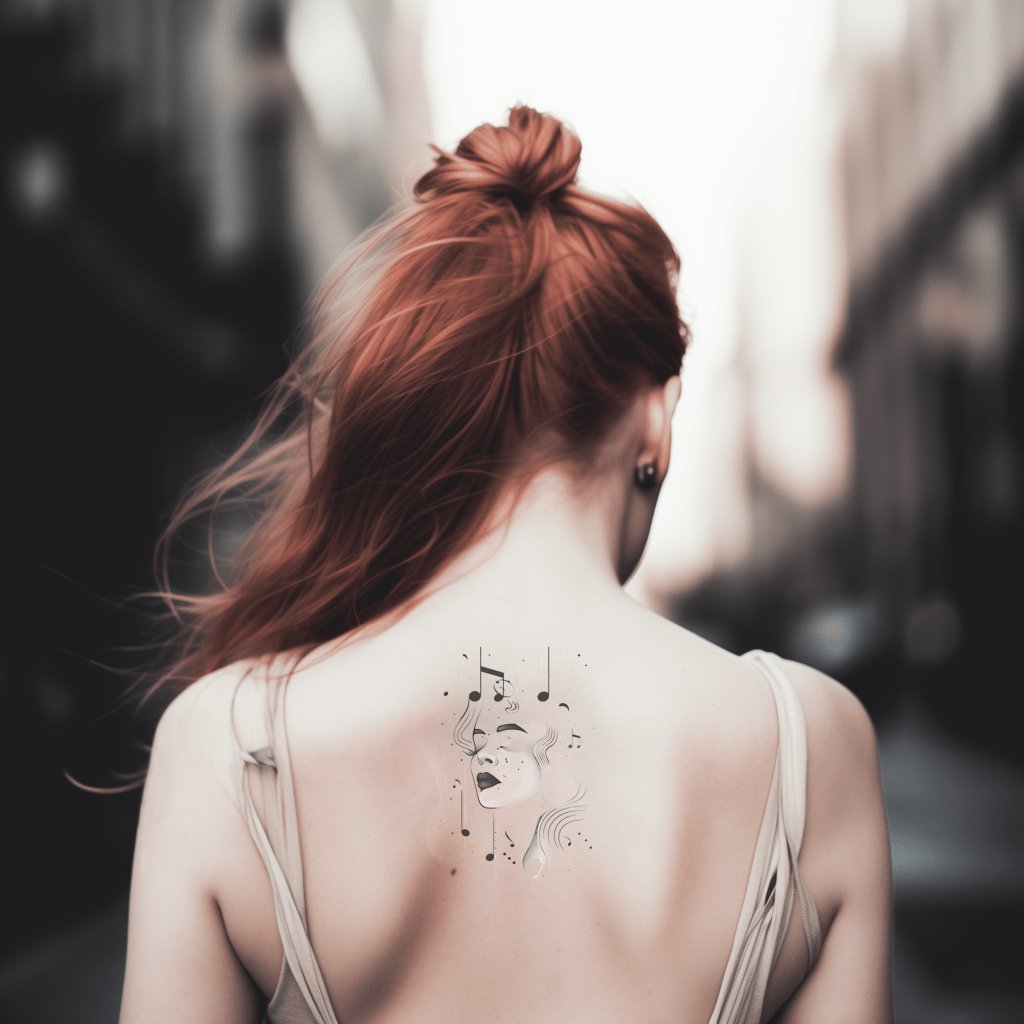 artistic small tattoos celebrating music.