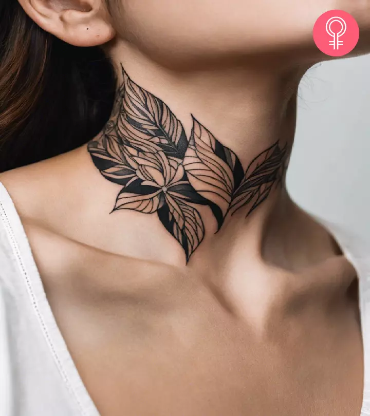 Artistic throat tattoo variations