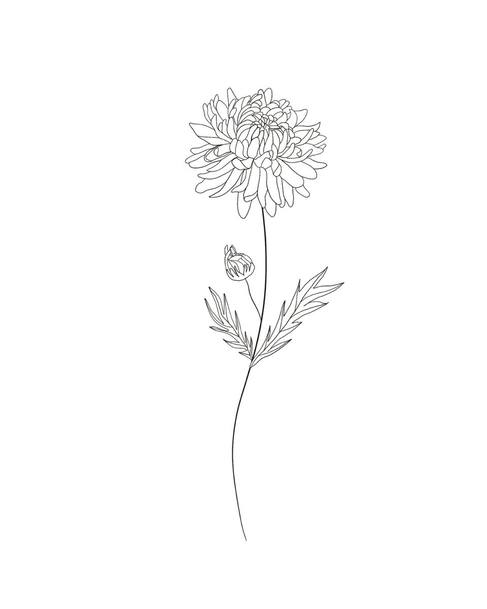 Beautiful small chrysanthemum ink ideas.