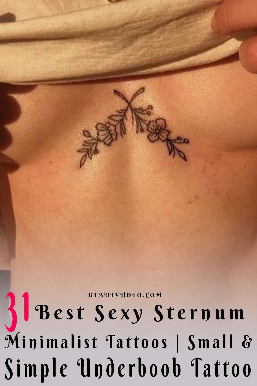 best cute small sternum tattoo designs