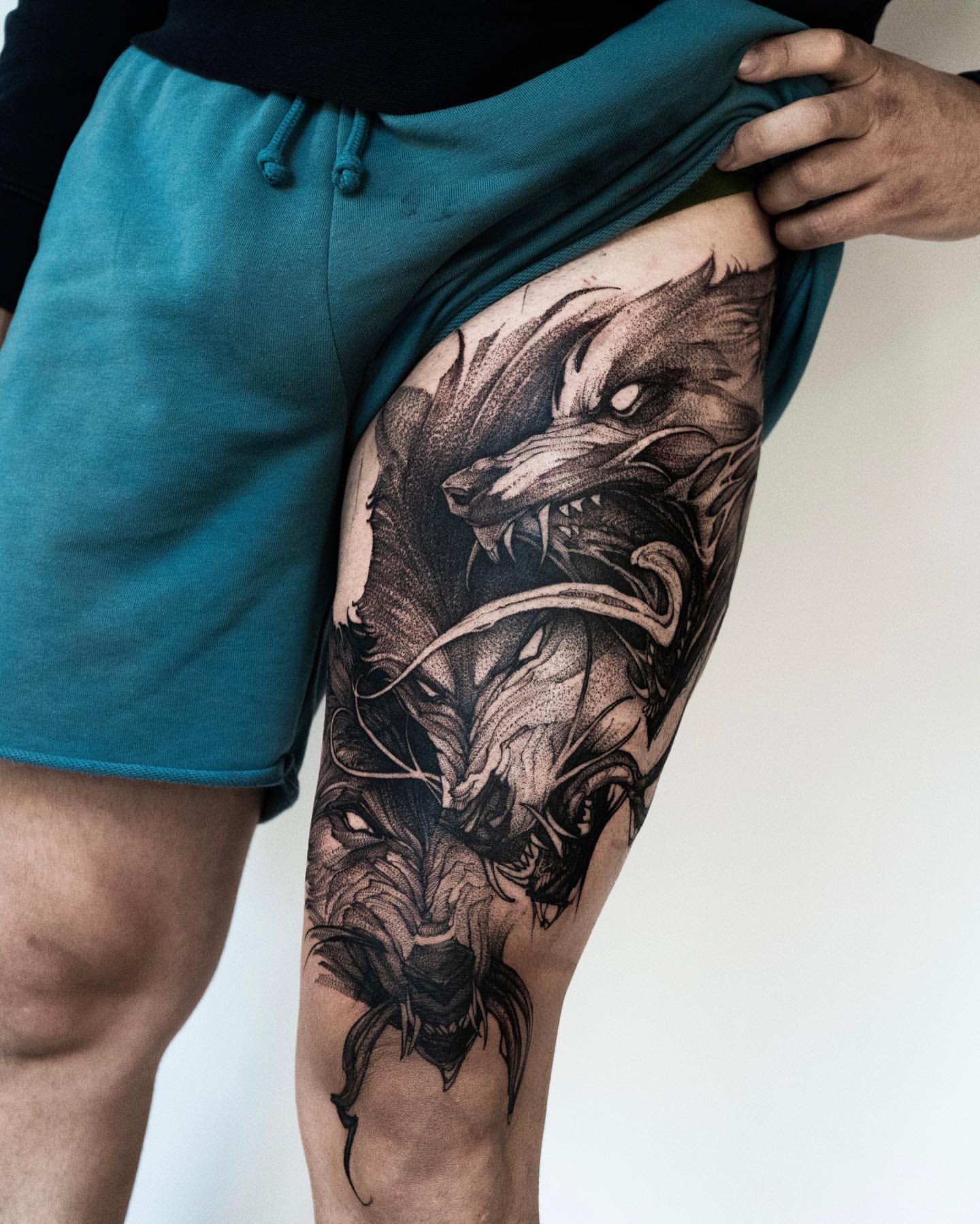 best placement for small mens thigh tattoos