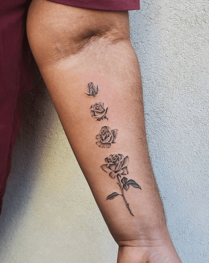 best small rose tattoos for men