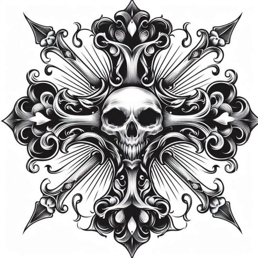 Black and gray deer skull tattoo styles