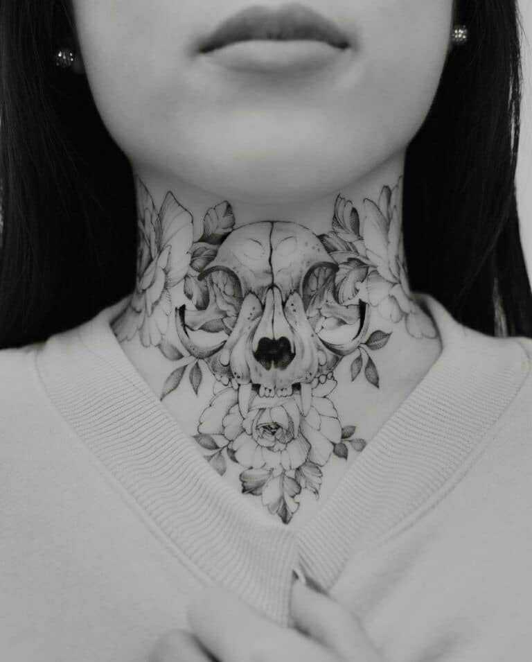 Bold throat tattoo suggestions