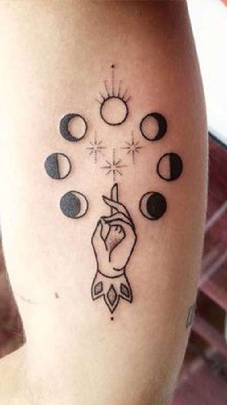 celestial witch moon tattoo options