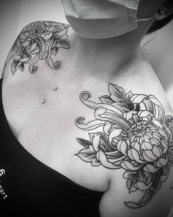 Chrysanthemum tattoo small 0018