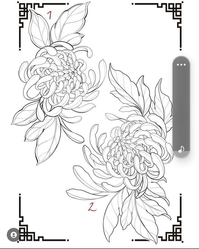 Chrysanthemum tattoo small 0060