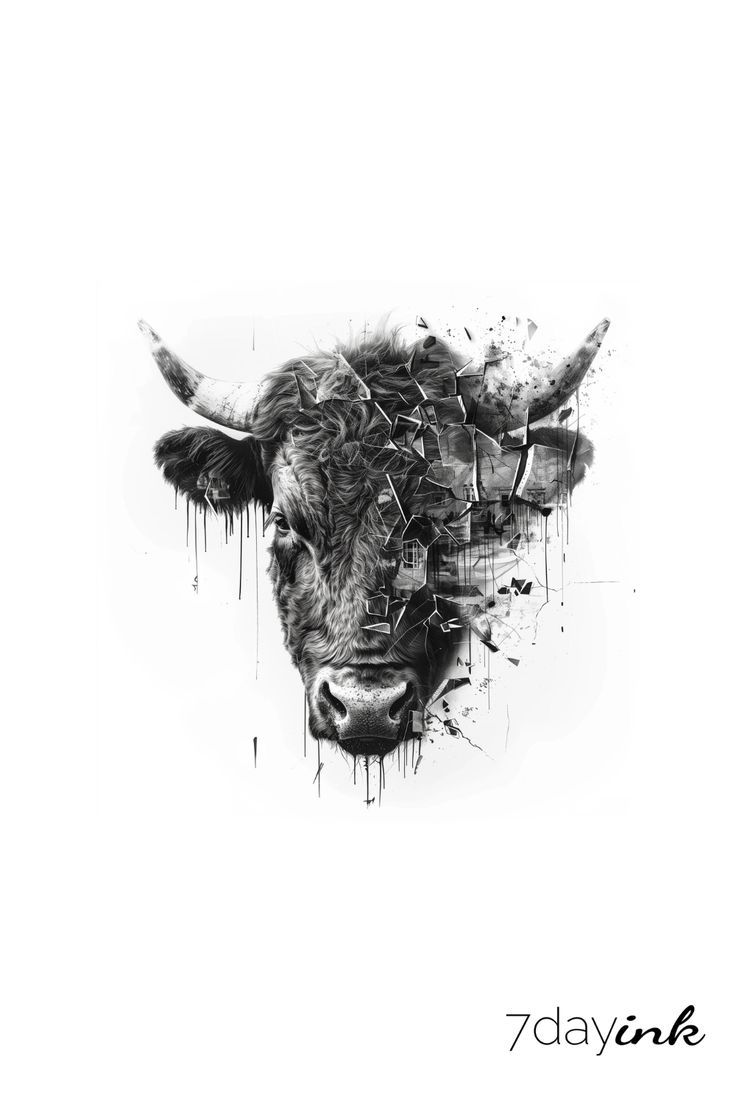 colorful buffalo tattoo ideas