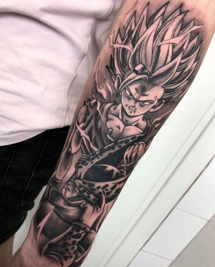 colorful dbz tattoo ideas