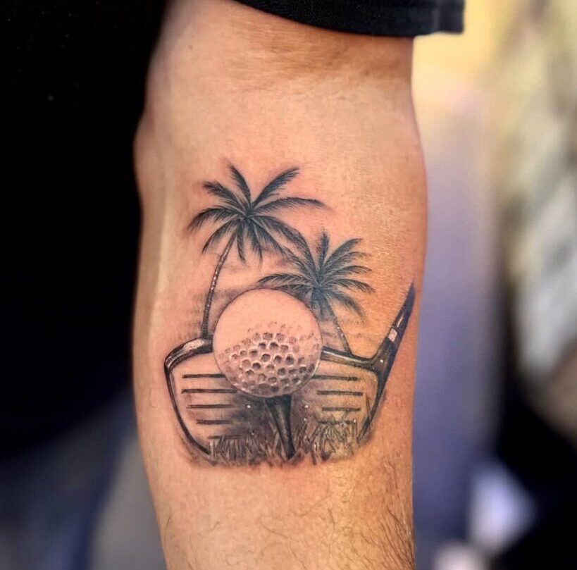 colorful golf tattoo ideas for vibrant designs