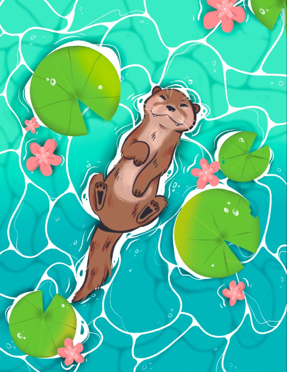 Colorful otter tattoo concepts